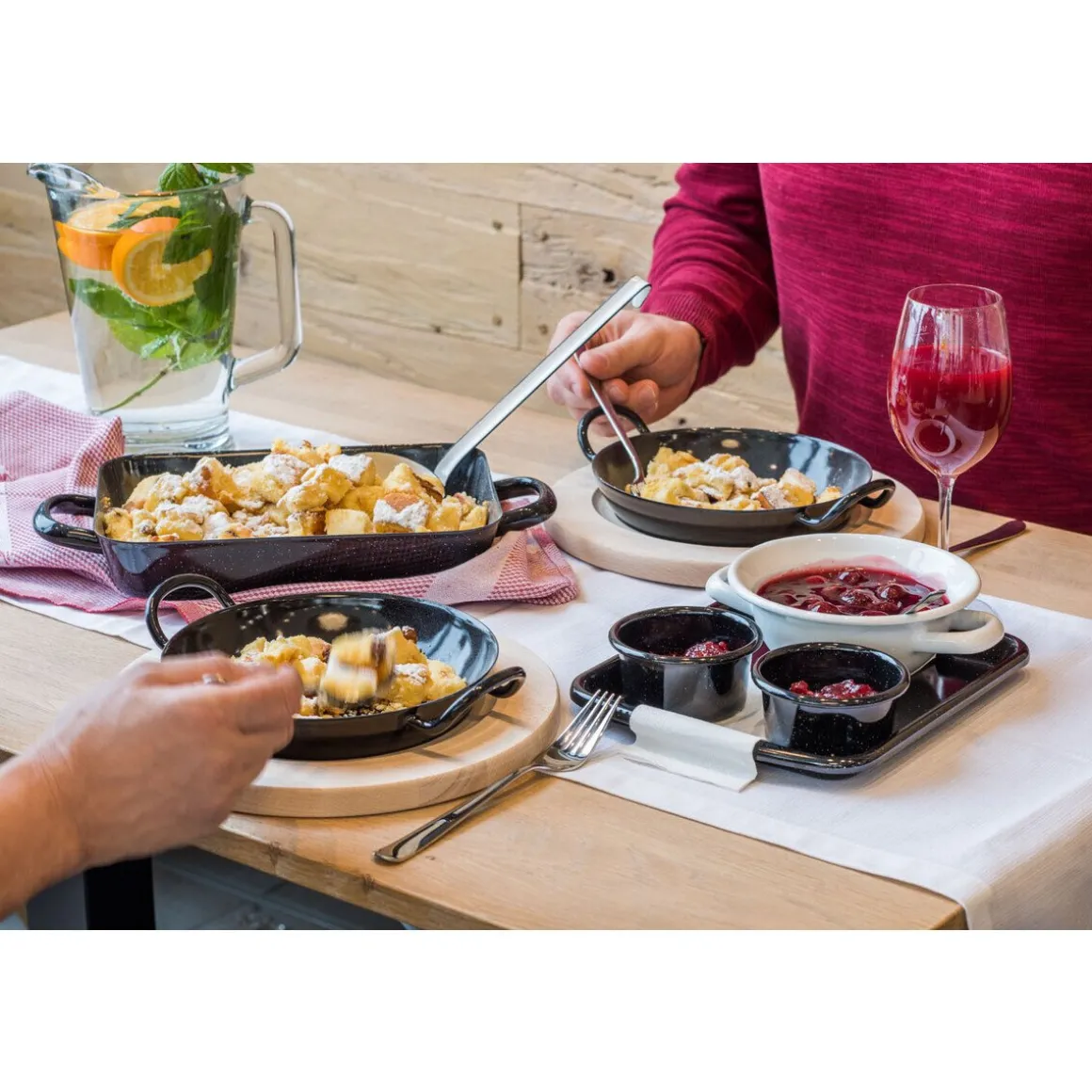 RiessSchlemmerpfanne 24cm ~ mit 2 Griffen schwarz