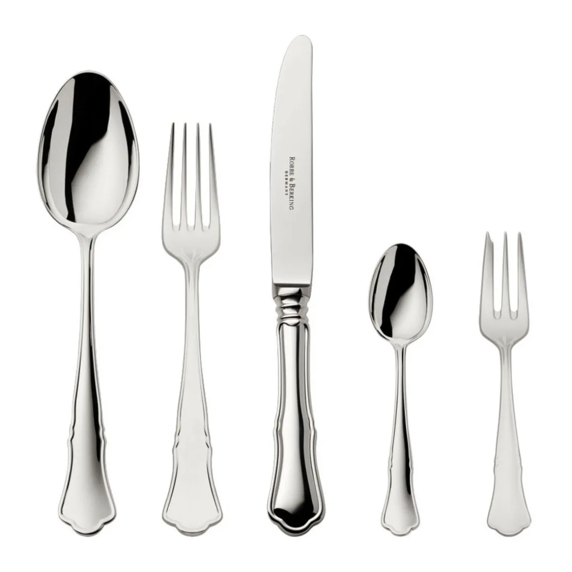 Robbe & Berking30 tlg. Garnitur Alt Chippendale 150 g versilbert