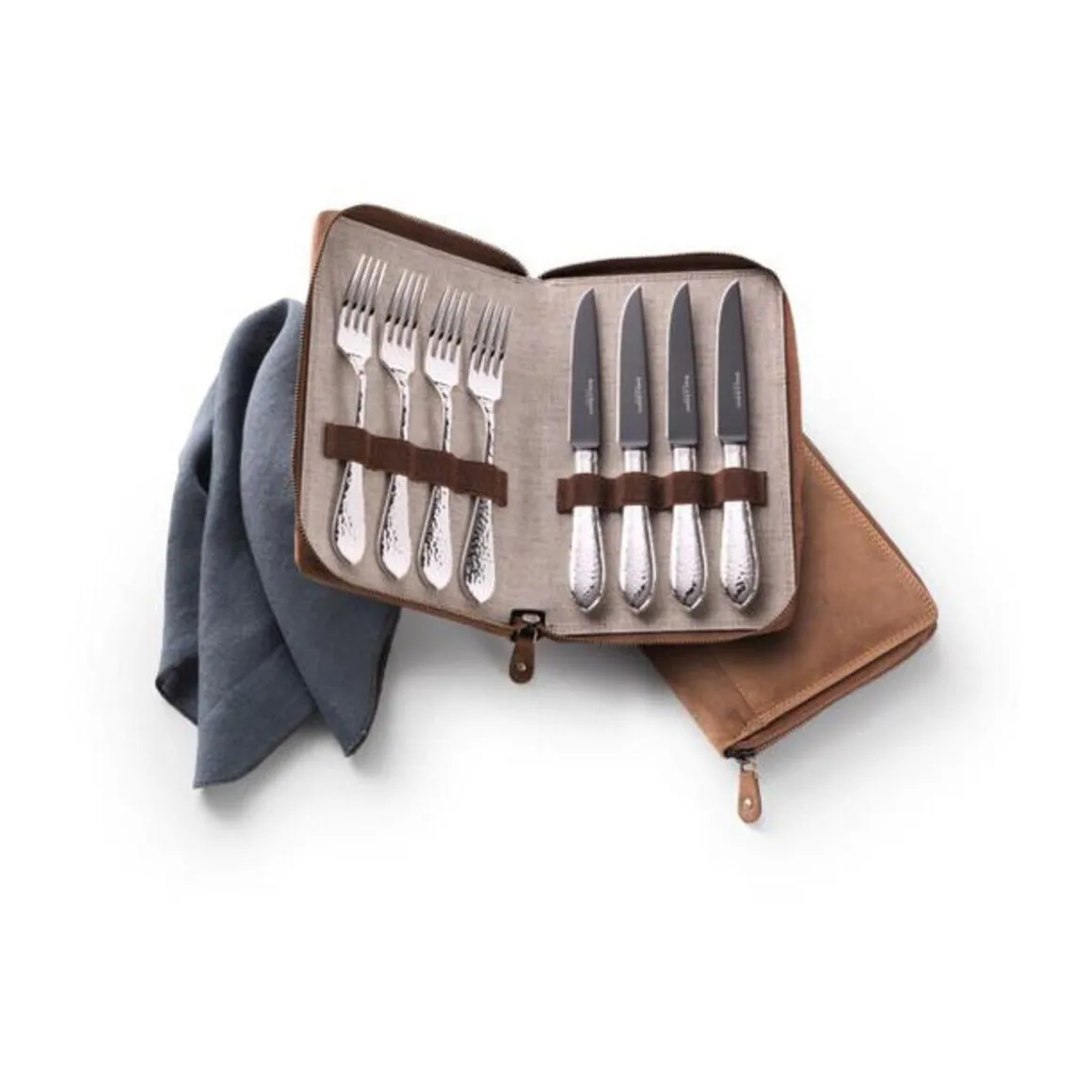 Robbe & BerkingGrillset 8tlg. Frozen Black Martelé 925 Sterlingsilber