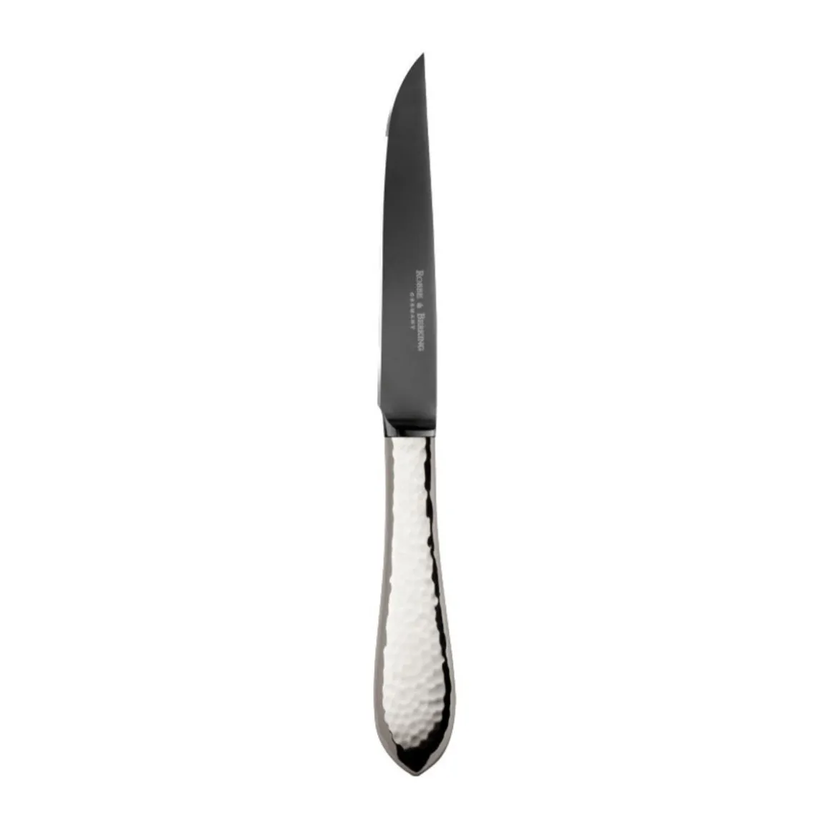 Robbe & BerkingSteakmesser Frozen Black Martelé 925 Sterlingsilber