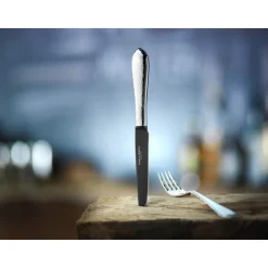 Robbe & BerkingSteakmesser Frozen Black Martelé 925 Sterlingsilber