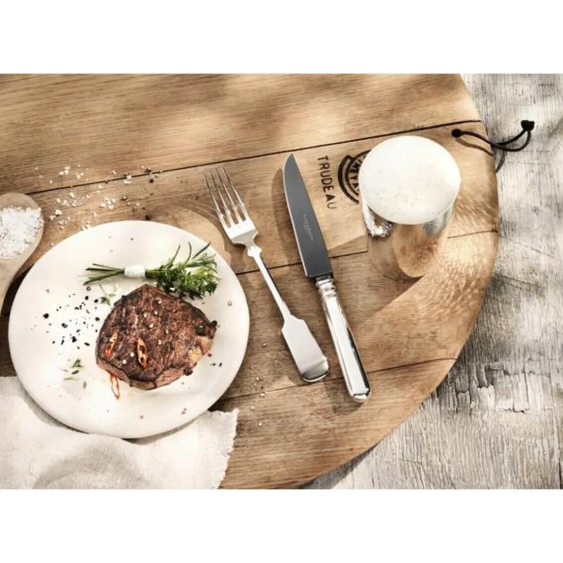 Robbe & BerkingSteakmesser Frozen Black Alt Spaten 150 g versilbert