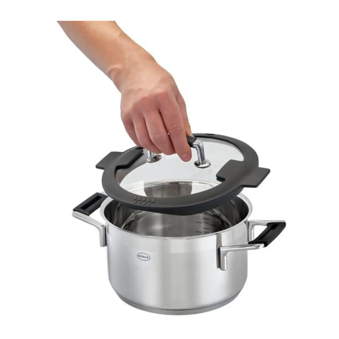 RösleKochtopf 16cm mit Silikonranddeckel SILENCE PRO