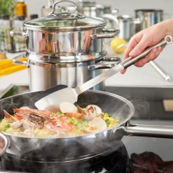 RöslePfannenwender Rundgriff mit Silikonrand 35,5cm