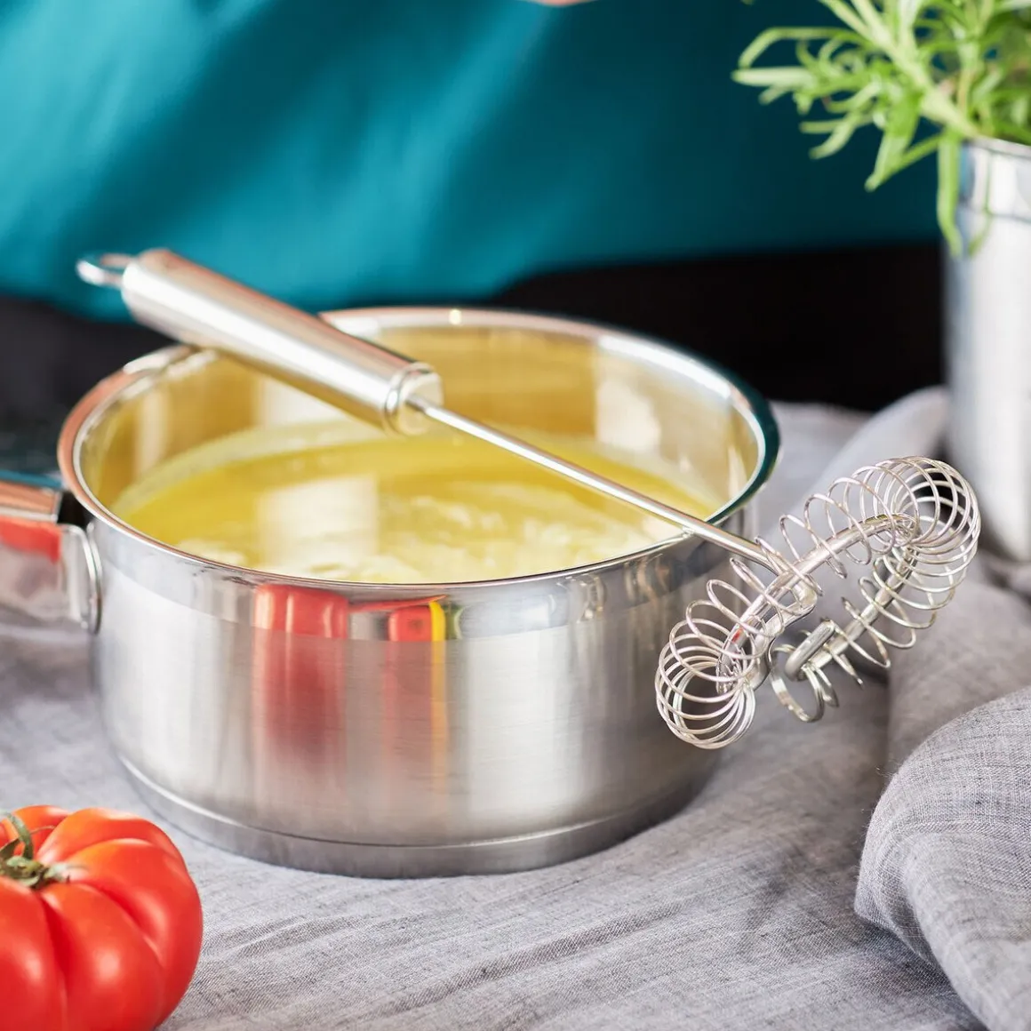 RösleSpiralbesen 27 cm Rundgriff edelstahl