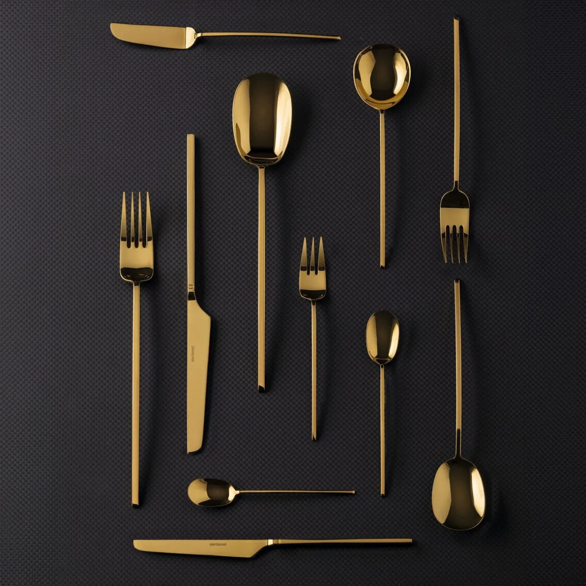 SambonetBesteck-Set 24-tlg. 100 Mirror PVD Gold