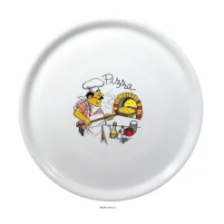 SaturniaPizzateller Pizzabäcker Saturnia Porzellan weiss