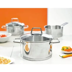 Schulte-UferFleischtopf 24 cm Edelstahl Wega mit Glasdeckel