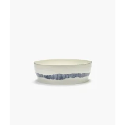 SeraxSalatschüssel 28 cm Feast weiß/blaue Streifen