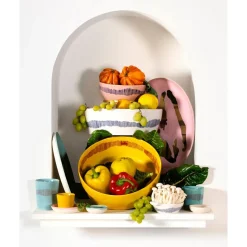 SeraxSalatschüssel 28 cm Feast weiß/blaue Streifen