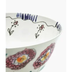 SeraxSchüssel 18 cm Midnight Flowers Anemone Milk Mauve