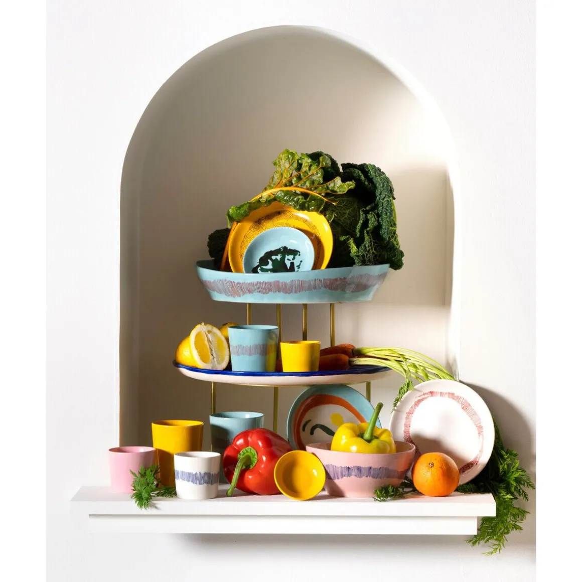 SeraxSchüssel S 16 cm Feast gelb/rote Streifen