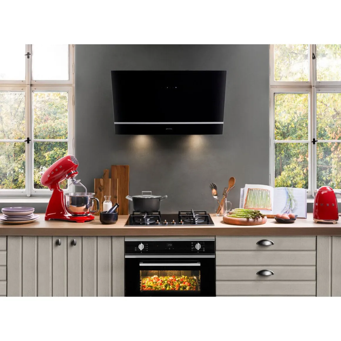 SmegWasserkocher KLF03 1,7 l 2400 W 50’s Style rot