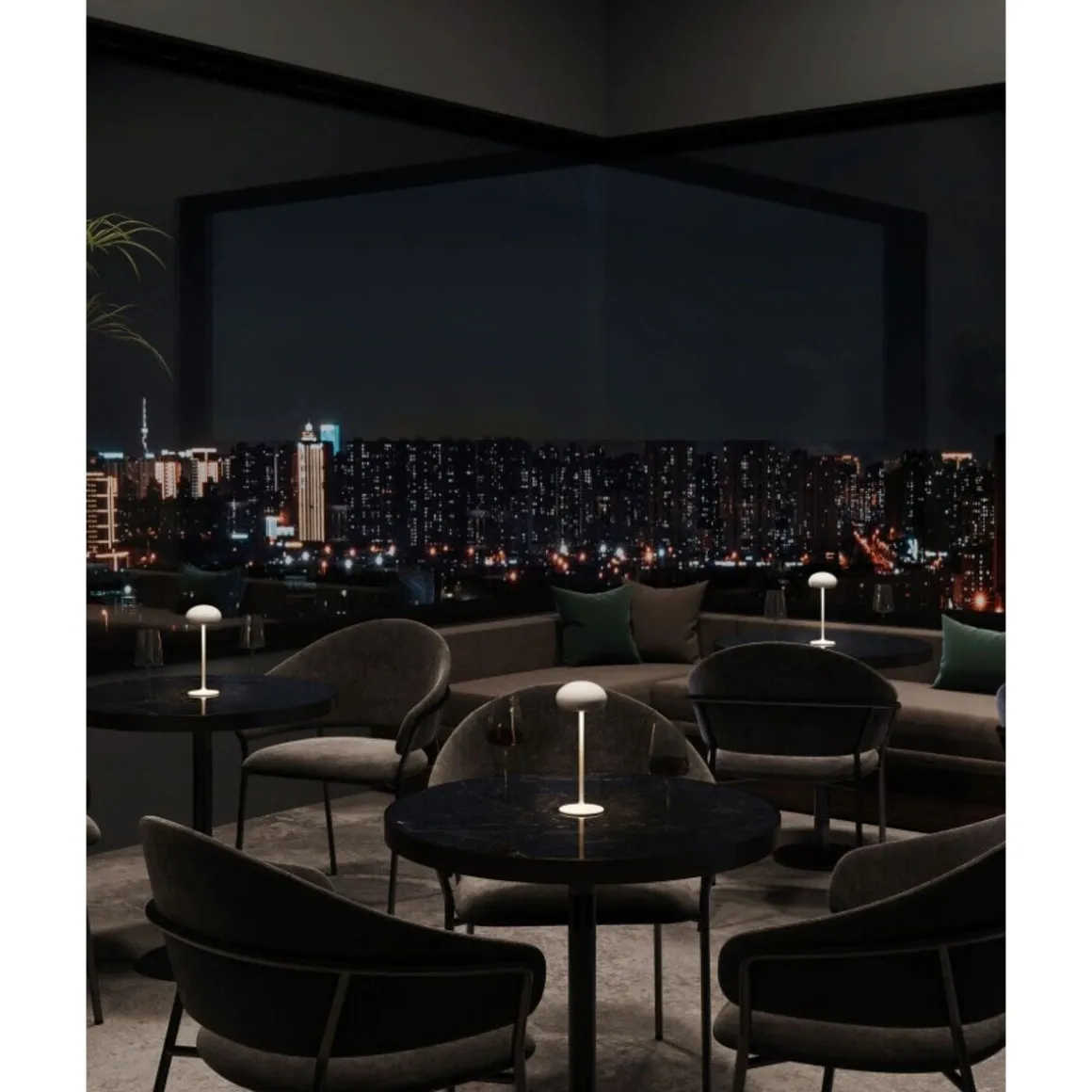 SompexAkku-Tischleuchte 23 cm 1,9 W Pebble sand