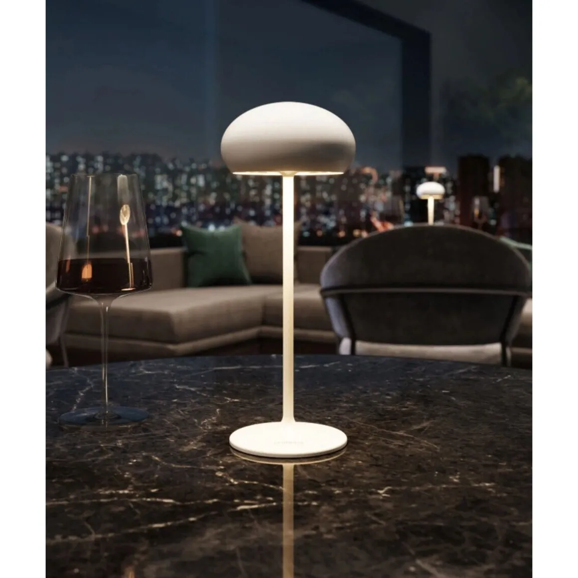 SompexAkku-Tischleuchte 23 cm 1,9 W Pebble sand