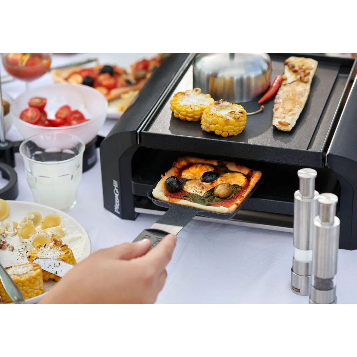 StöckliRaclette PizzaGrill für 4 33x24x13 cm anthrazit