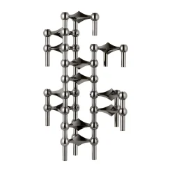 Stoff NagelKerzenständer 3er-Set schwarz chrom