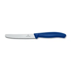 VictorinoxTomaten- und Tafelmesser 11 cm Wellenschliff Swiss Classic blau