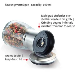 WestmarkGewürzmühle leer Edelstahl/Glas