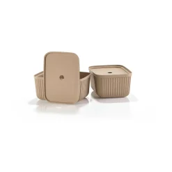 Zone DenmarkAufbewahrungsbox 7,7 l 2er-Set Pulp Natural Brown