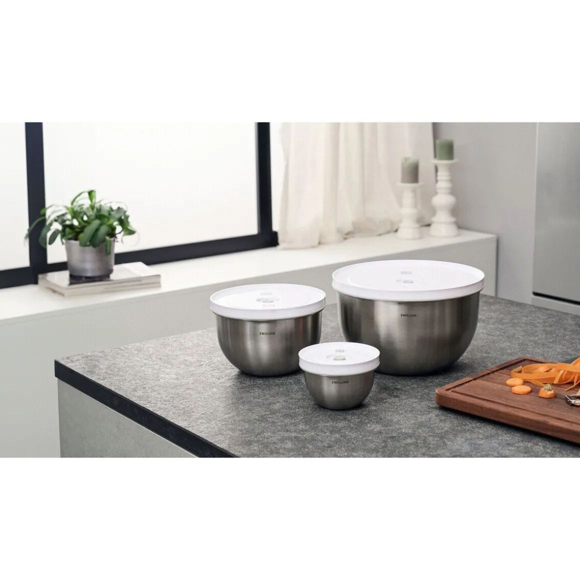 ZwillingVakuumschüssel-Set 6-tlg. Fresh & Save silber-weiß