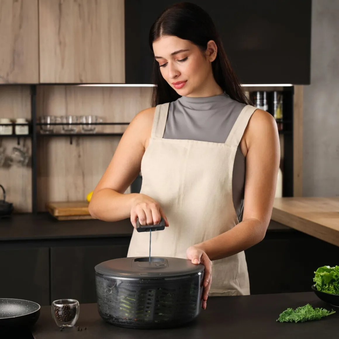 ZylissSalatschleuder 27 cm EasySpin schwarz